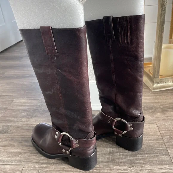 Jeffery Campbell REFLECTN Harness Brown Leather Moto Boots - Picture 15 of 16